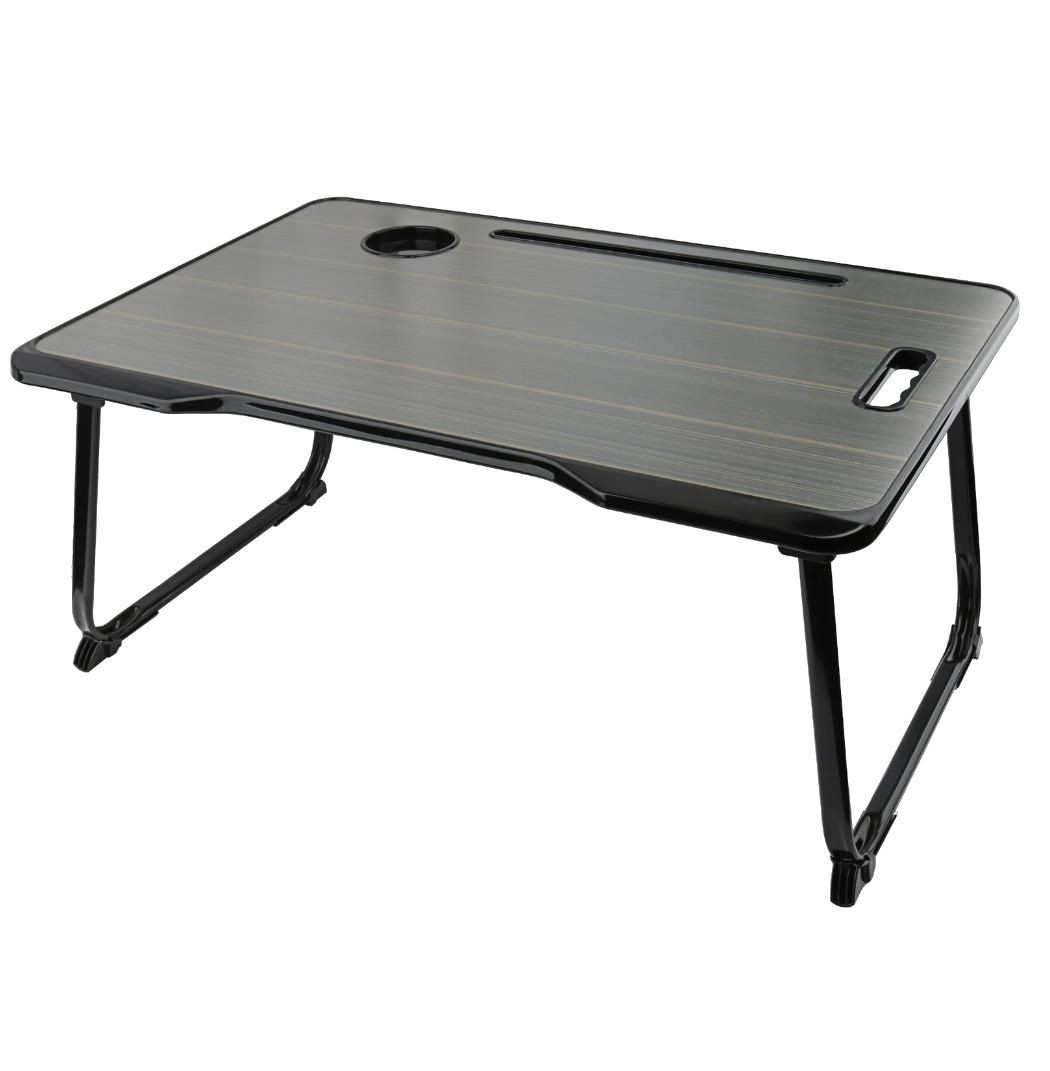 Portronics My Buddy One POR-1140 Multifunctional Folding Table with Cup Holder, Mobile/Tablet Holder, Ergonomic Design, Light Weight, Strong & Foldable, Supports Upto 17 inch Laptop